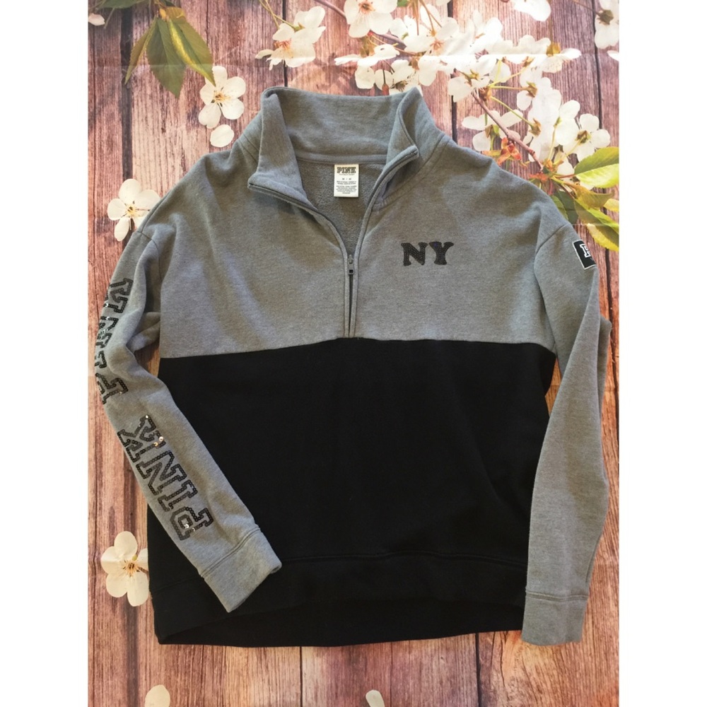 Vs pink NEW YORK  bling quarter zip liberty - Picture 4 of 8